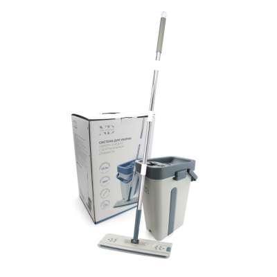 Система для уборки, 13,5 л. Швабра и ведро с вертикальным отжимом.