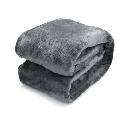 Плед велсофт "Микс светло-серый", 100% полиэстер 200*220 см, 260 г/м, п/э пакет