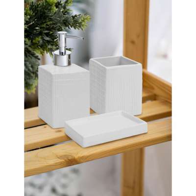 Набор для ванной "Пятый элемент" (диспенсер, стакан, мыльница)