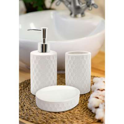 Набор для ванной "Lily" (диспенсер, стакан, мыльница)
