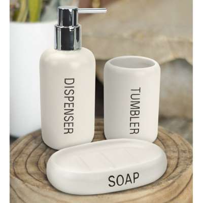 Набор для ванной "Aganite" (диспенсер, стакан, мыльница)