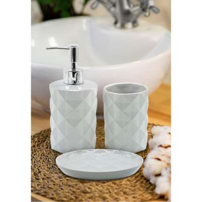Набор для ванной "Daisy" (диспенсер, стакан, мыльница)