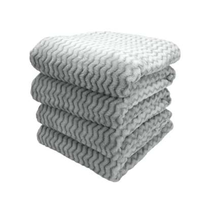 Плед велсофт "Зигзаг, дымка", 100% полиэстер 200*220 см, 260 г/м, п/э пакет