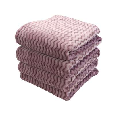 Плед велсофт "Зигзаг, лилия", 100% полиэстер 200*220 см, 260 г/м, п/э пакет