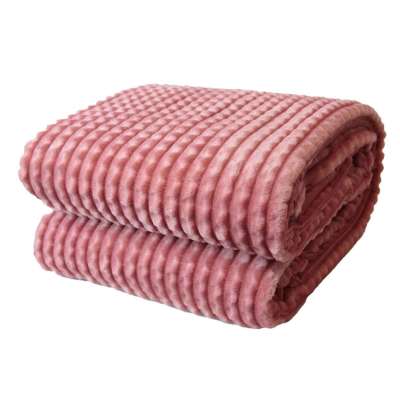 Плед велсофт 'Квадраты, роза', 100% полиэстер 200*220 см, 260 г/м, п/э пакет