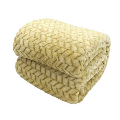 Плед велсофт "Косички, танжерин", 100% полиэстер 200*220 см, 260 г/м, п/э пакет